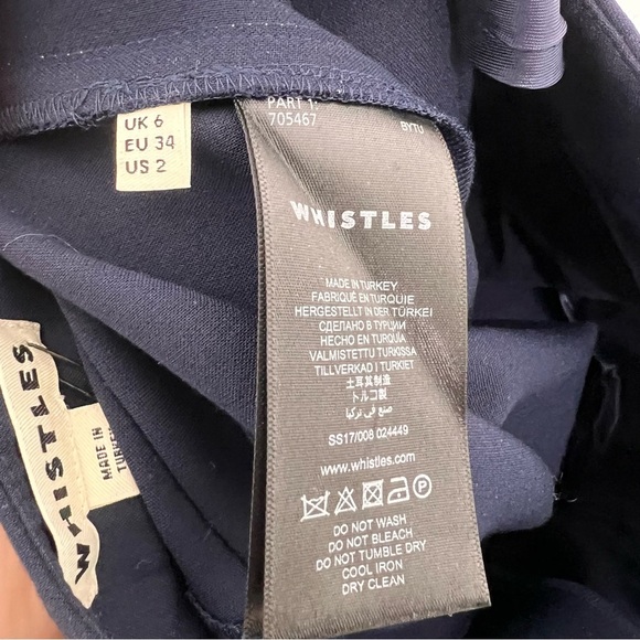 WHISTLES Navy Blue Slim Fit Side Stripe Pants - Picture 5 of 6